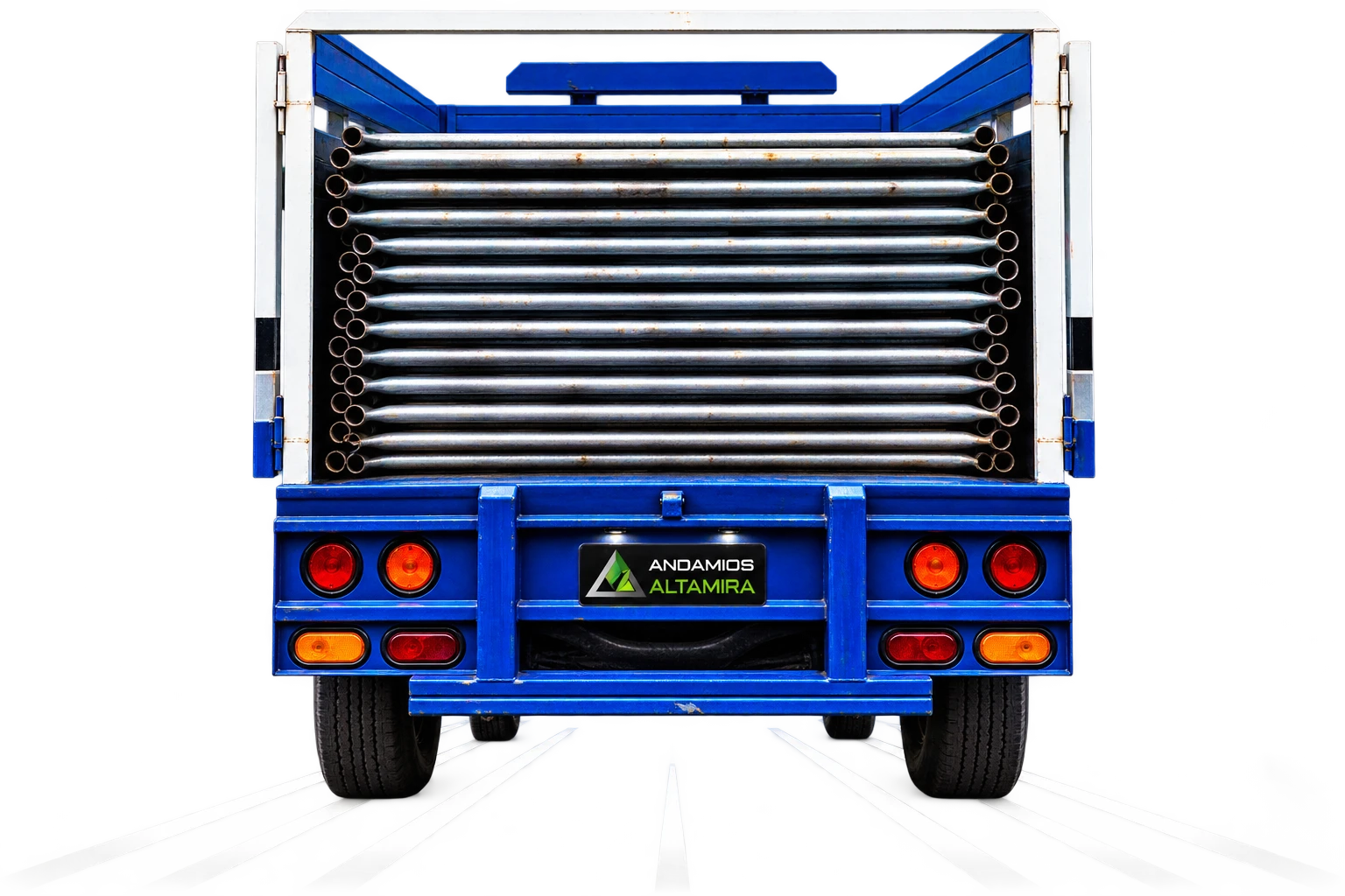 Entrega de andamios Altamira en camioneta